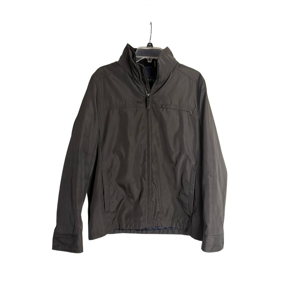 Calvin Klein Men M Softshell Jacket Black Water Resistant Full Zip Storm Collar